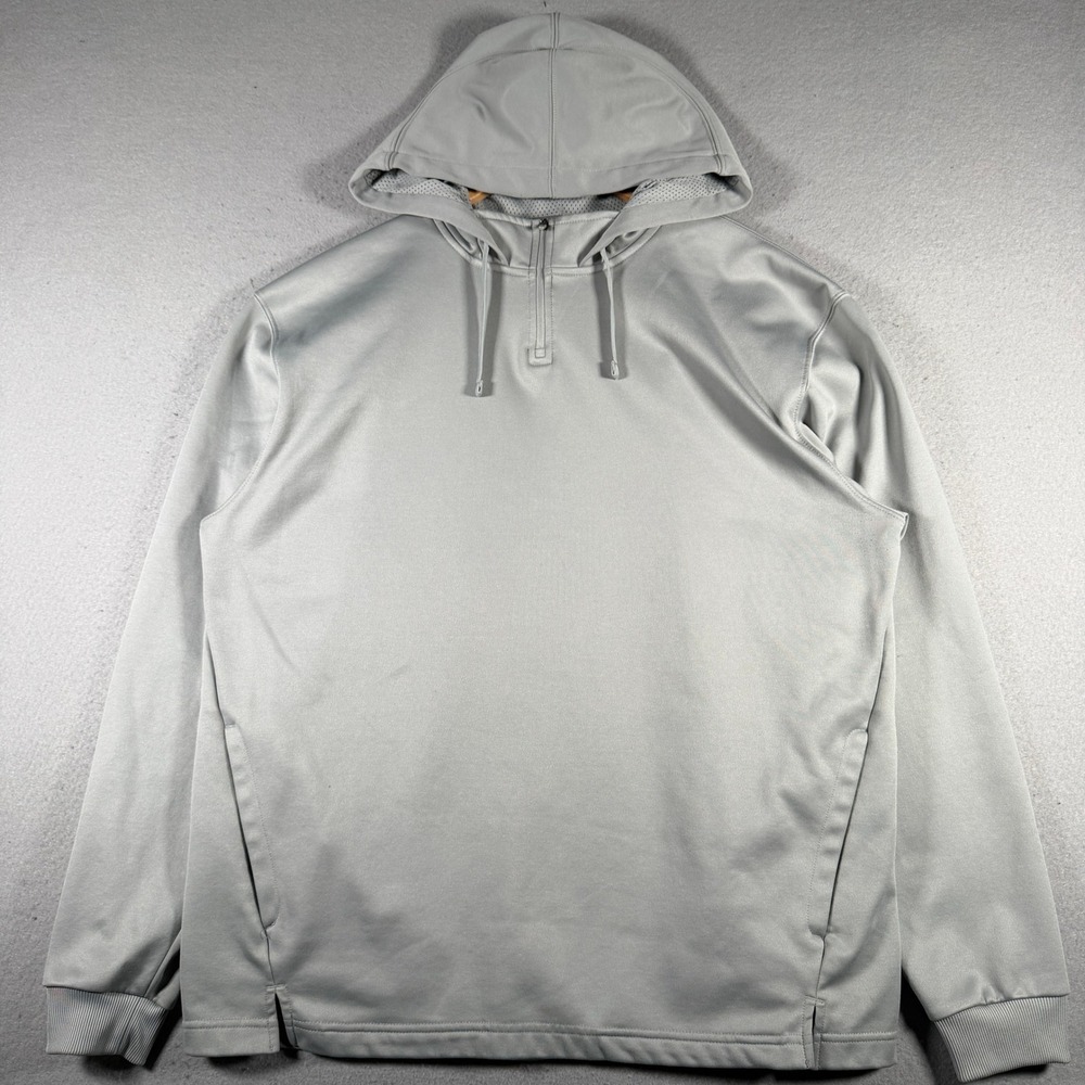 Majestic Mens Quarter Zip Hoodie Gray‎ XL Athletic Pullover Long Sleeve Active